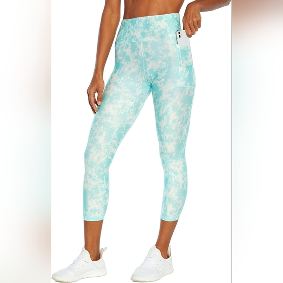 Bally Total Fitness - Tie Dye Leggings - Blue/White - Large - Picture 1 of 7